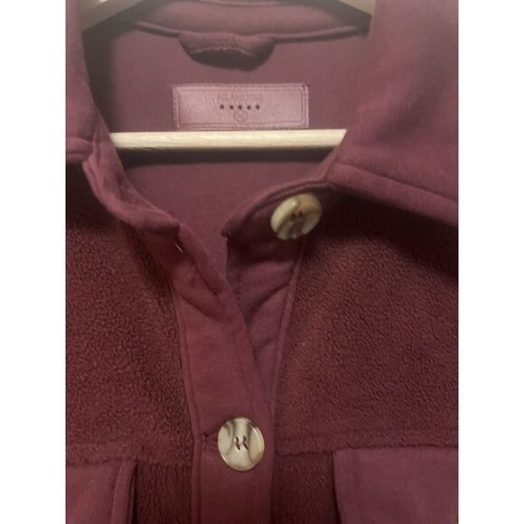 BlankNYC Fleece Jacket Shirt Shacket Burgundy Wine Red Size Medium Cozy Soft - Picture 9 of 16